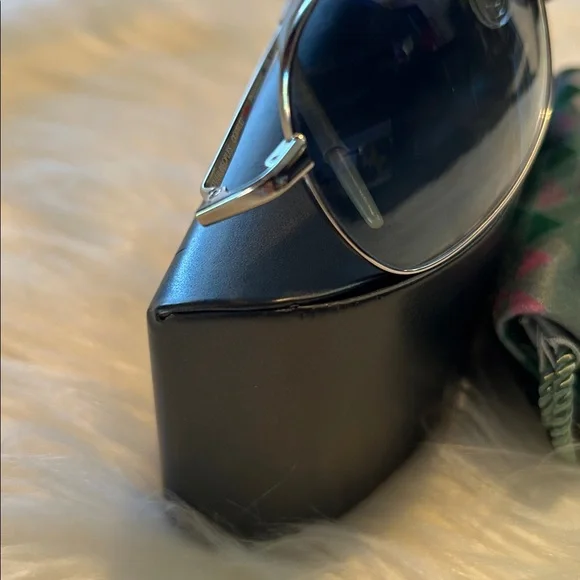 Oliver Peoples Silver and Blue Aviator Sunglasses - Picture 14 of 14